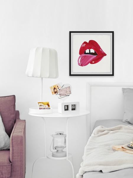 "Raspberry Tongue" Framed Painting Print, 24"x24"
