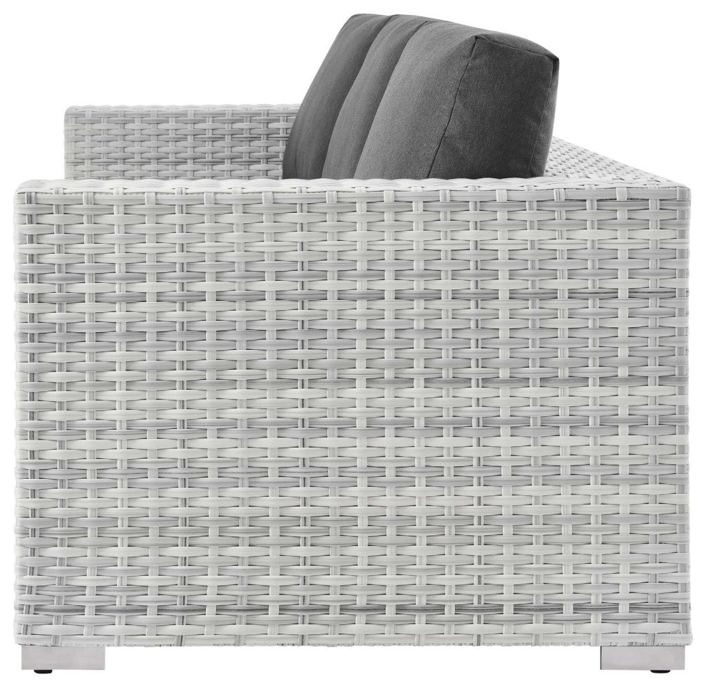 Lounge Sectional Sofa Chair Set, Rattan, Wicker, Gray, Modern, Outdoor