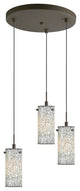 Tube 3-Light Cluster Pendant, Bronze, Mosaic White