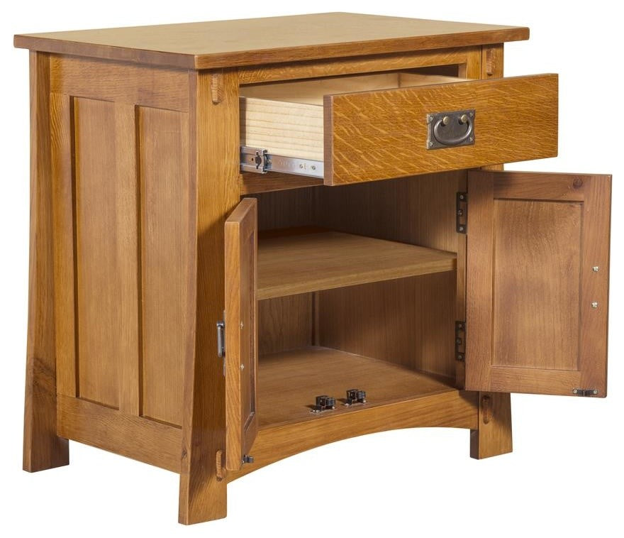 Mission Quarter Sawn Oak  2-Door 1-Drawer Nightstand