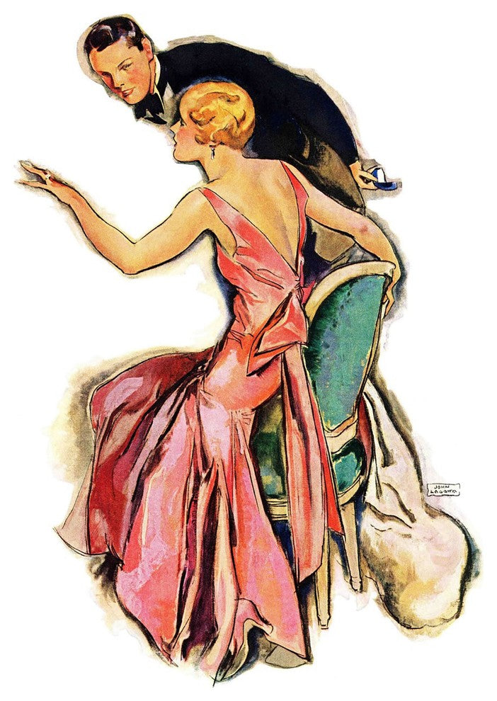 "Engaged Couple" Painting Print on Wrapped Canvas