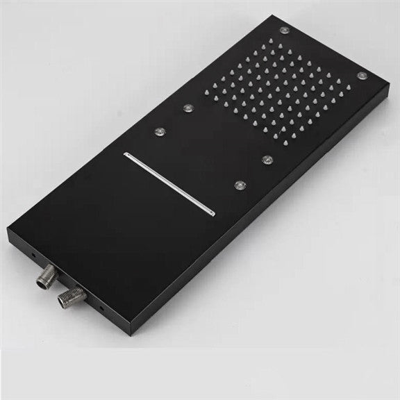 Chieti 22" Wall Mount Matte Black Rainfall Shower System, Handheld, LED