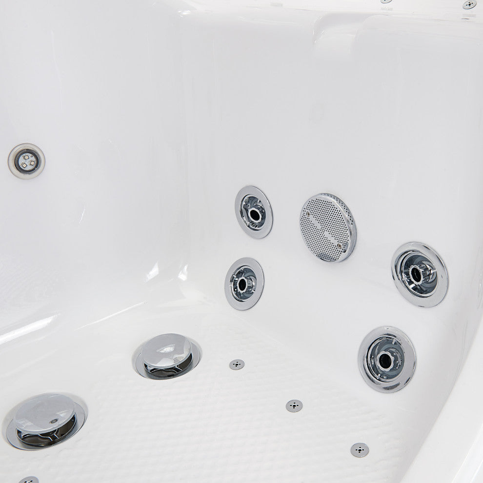 Ella Tub4Two 32"x60" Hydro+Air Massage+Foot Massage Acrylic Two Seat Walk, Tub
