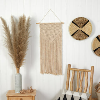 34" x 18" Hand Crafted Boho Macrame Wall Hanging Decor