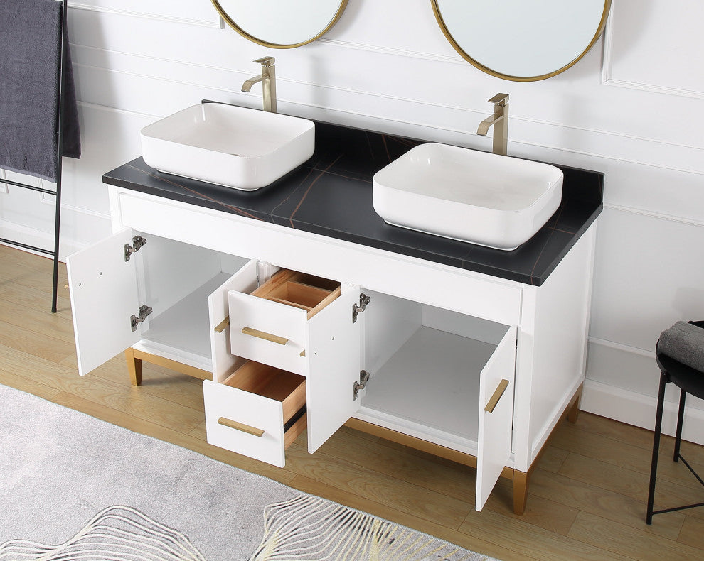 60" Tennant Brand White Beatrice Double Sink Vanity