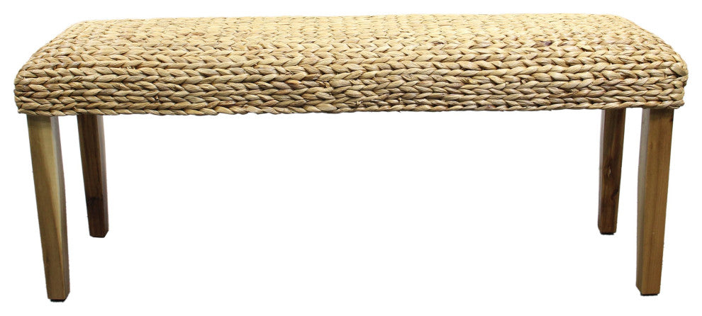 Chania Water Hyacinth Wood Bench