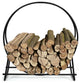 Costway 40-Inch Tubular Steel Hoop Firewood Storage Rack Holder Round Display