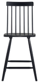Counter Stool Chair, Set of 2, Wood, Black, Mid Century Bar Kitchen Cafe Bistro