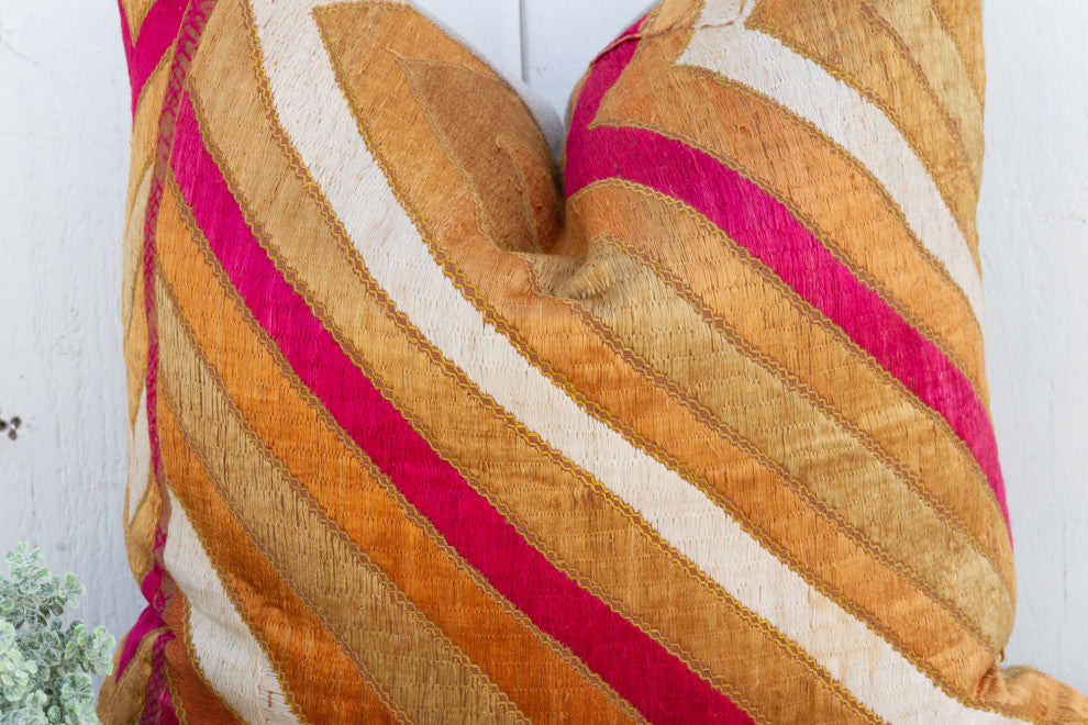 Lehrya Silk Phulkari Pillow
