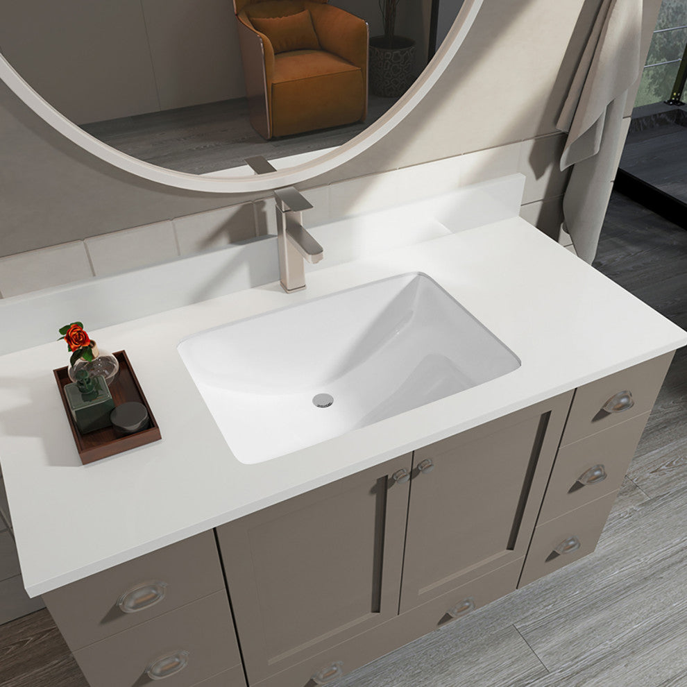 Sinber 21" Undermount Bathroom Sink with Overflow Ceramic C1312-OL