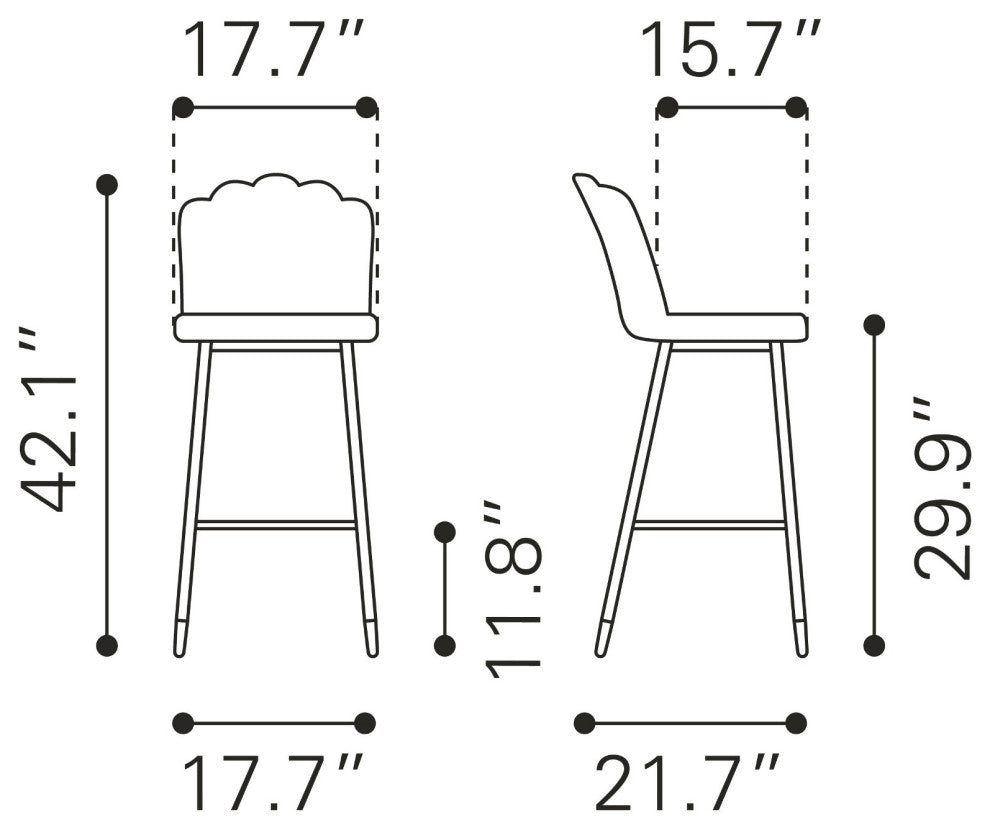 Bar Stool Chair Barstool, Steel Metal, Fabric, Gray, Black, Gold, Cafe