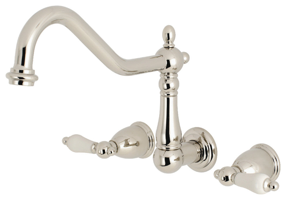 Kingston Brass Wall Mount Tub Faucet, Polished Nickel