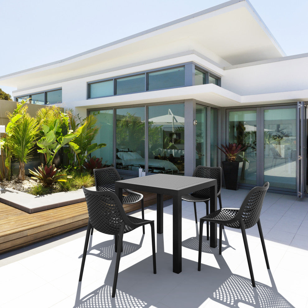 Air Square Dining Set With 4 Chairs Black
