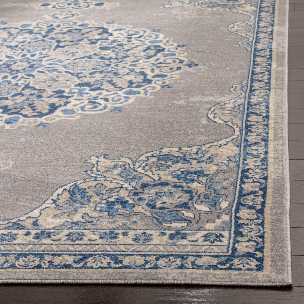 Safavieh Brentwood Bnt867G Rug, Light Gray/Blue, 5'3"x7'6"