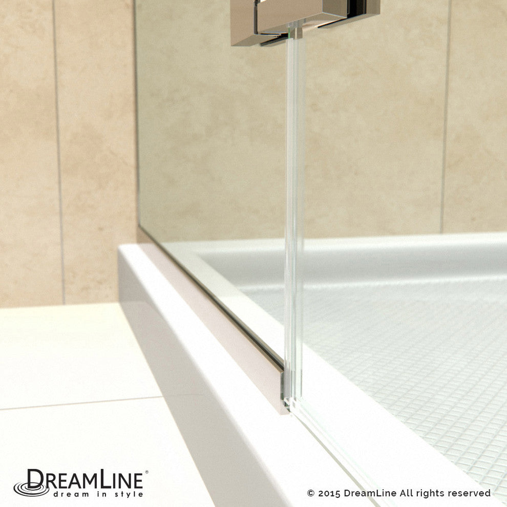 DreamLine Aqua Ultra Frameless Hinged Shower Door and 34"x60" Base Left Drain