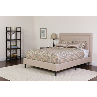 King Platform Bed Set-Beige