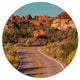 Road In Rocky American Prairie, Landscape Round Metal Wall Art, 11"