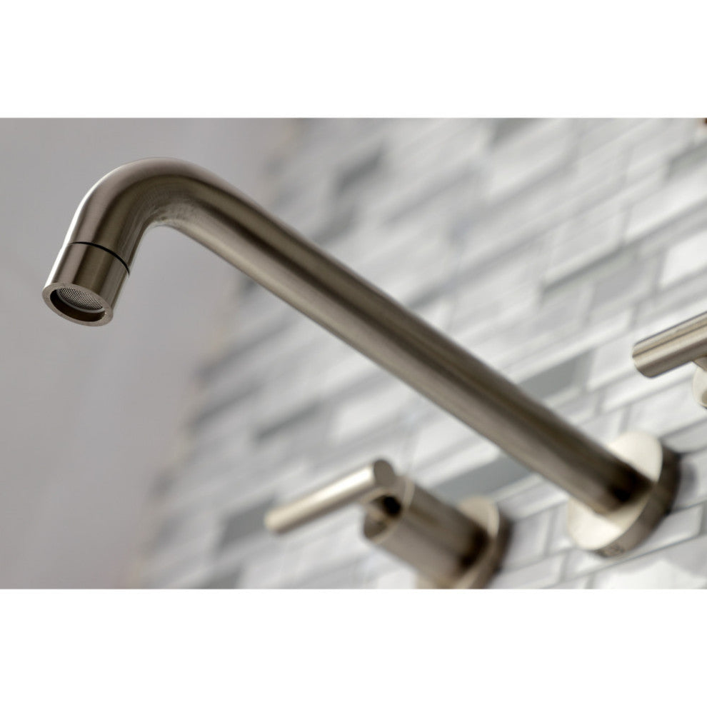 KS8028CML Two-Handle Wall Mount Tub Faucet, Brushed Nickel