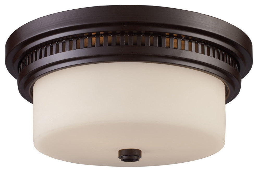 2-Light Flushmount, Oiled Bronze