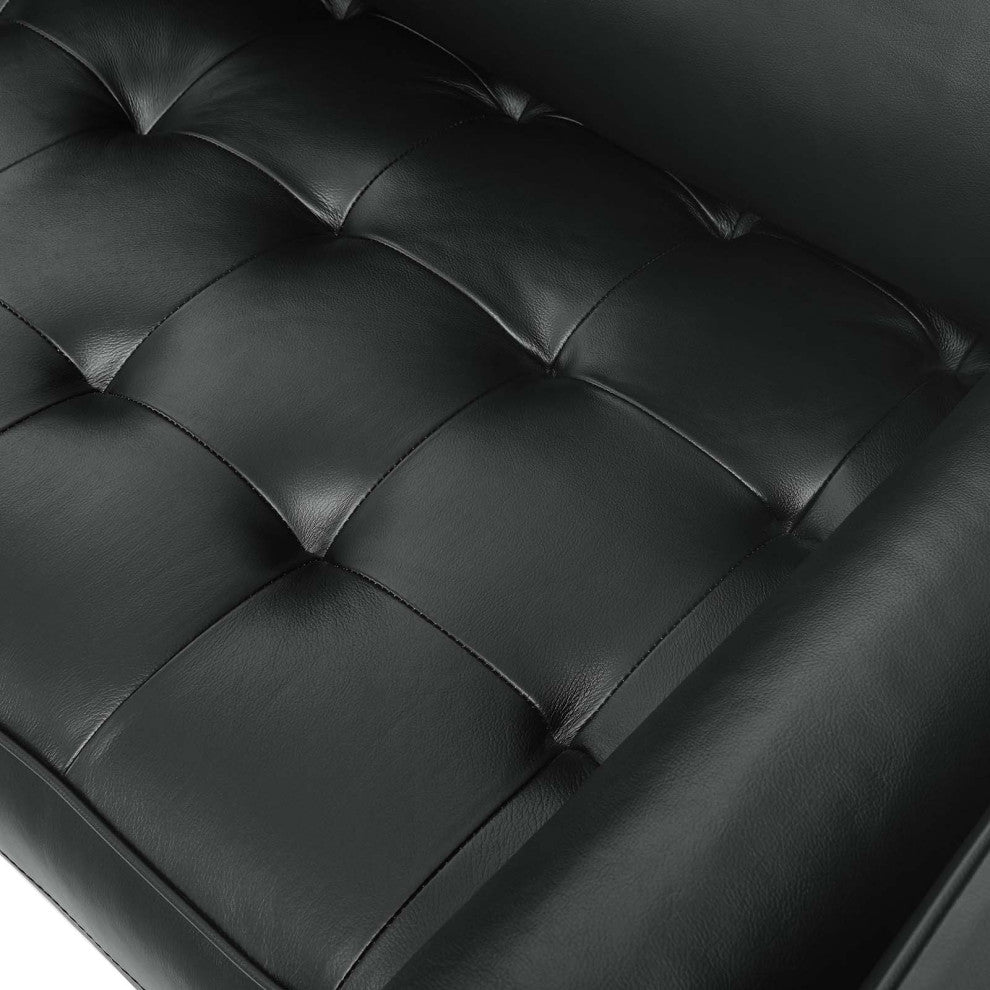 Valour Leather Sofa, Black