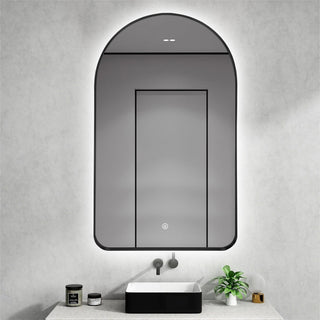 Rita 23.6 in. x 39.5 in. LED Metal Framed Bath Vanity Mirror, Black