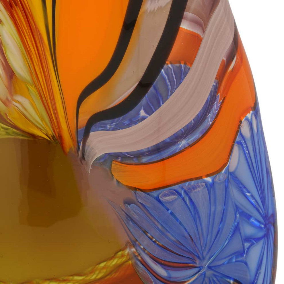 GlassOfVenice Battuto Murano Glass Vase - Morning Sun