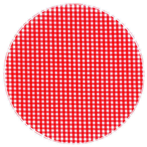 Andreas Gingham Trivet, 8" Round, Red