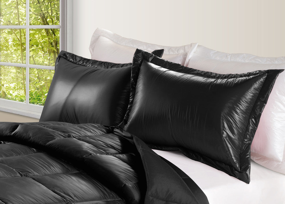 PUFF Water Resistant Nylon Sham 2-PK, Black, King