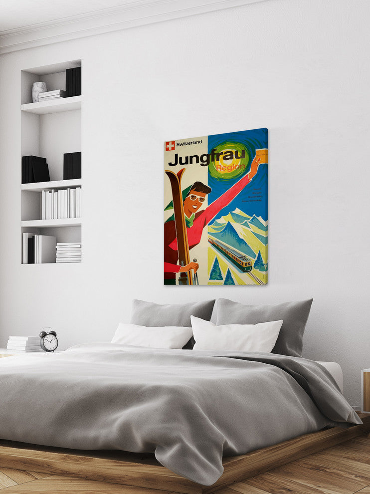 "Jungfrau Region" Painting Print on Wrapped Canvas, 16"x24"