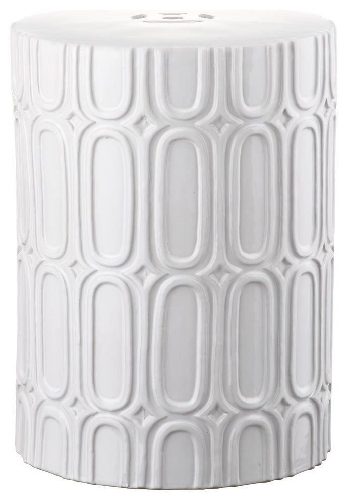 Safavieh Indoor-Outdoor Melody Garden Stool, Antique White