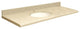 Quartz 61"x22" Vanity Top, Single Faucet Hole, Nature's Path, White Bowl