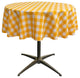 LA Linen Round Gingham Checkered Tablecloth, White and Dark Yellow, 51" Round