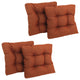 19" Squared Tufted Dining Chair Cushion, Set of 4, Cinnamon
