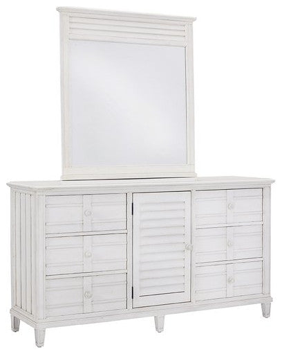Cane Bay Louvered Door Dresser and Mirror