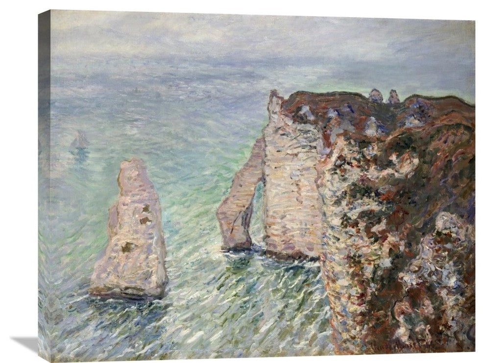 "L''Aiguille et la Porte d''Aval, Etretat" Canvas Giclee by Claude Monet, 30"x24"