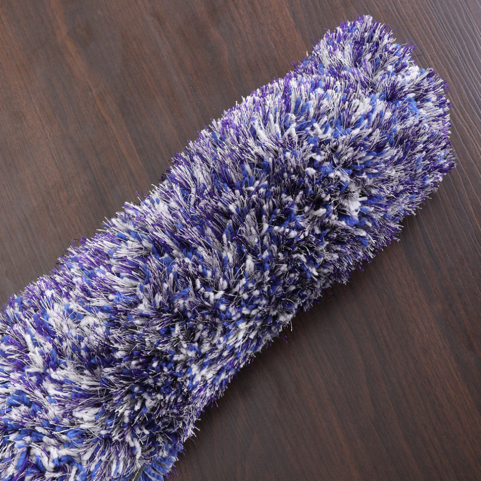 HAND TUFTED SHAG POLYESTER ECO-FRIENDLY AREA RUGS, Blue&White Color, Solid