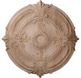 24"OD x 2 1/4"P Carved Acanthus Leaf Ceiling Medallion, Red Oak