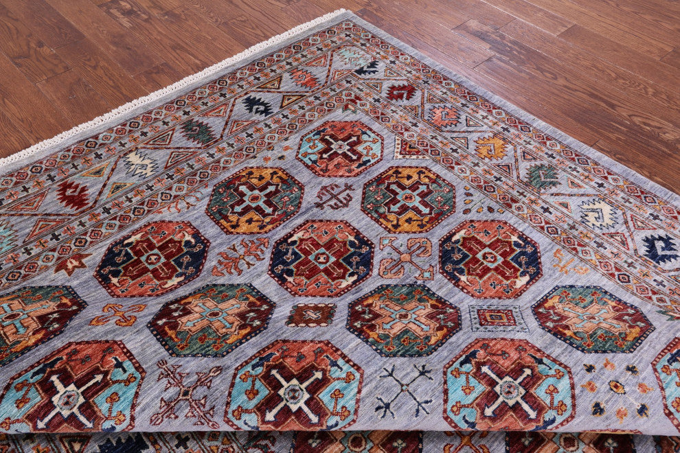 6' 10" X 9' 10" Hand-Knotted Bokhara Wool Rug - Q12748