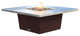 Square Fire Pit Table, Large 56x56, Natural Gas, Brushed Aluminum Top, Dark Cher
