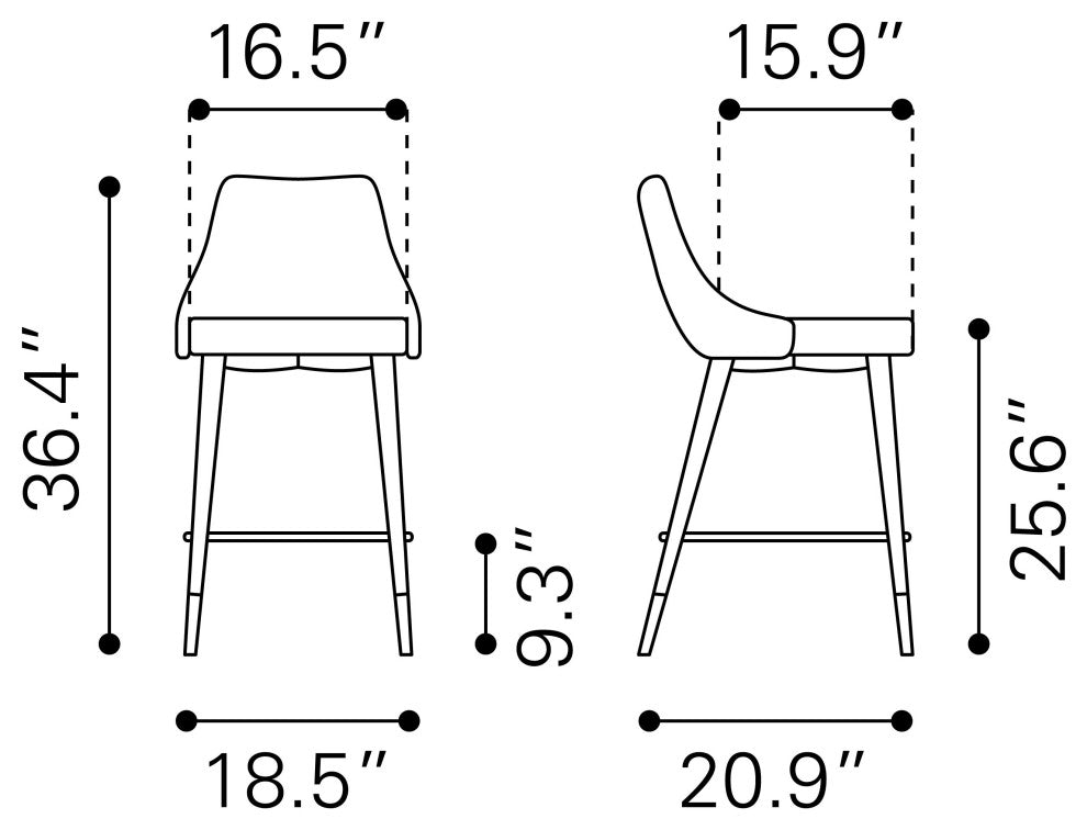 Piccolo Counter Chair Gray