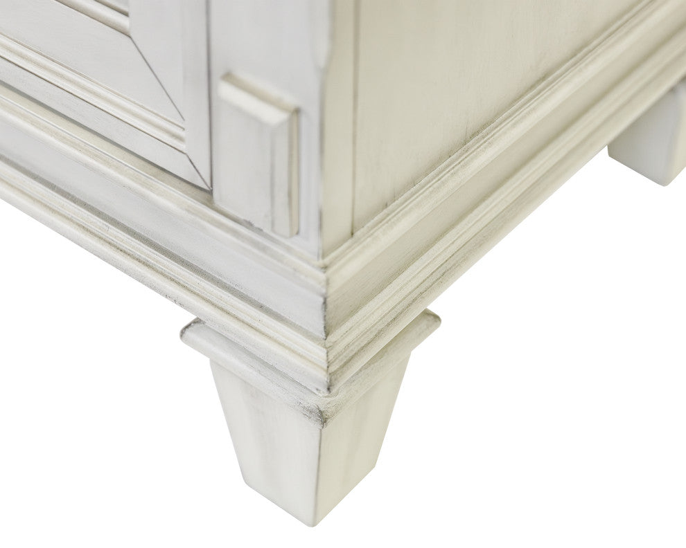 76" Traditional Fireplace Console Entertainment, White