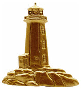 Stand-Alone Lighthouse Cabinet Knob, Lux Gold