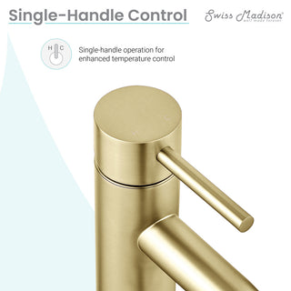 Ivy Single Hole Single Handle High Arc Bathroom Faucet, Brushed Gold