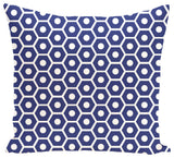 Honeycomb Pop Geometric Print Pillow, Blue Suede , 18"x18"