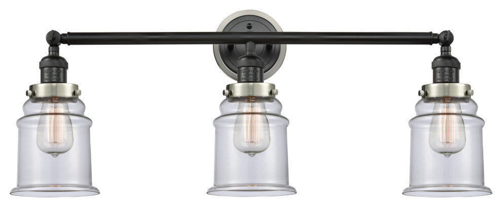 INNOVATIONS 205BK-BPSN-HRSN-G182 3-Light Bath Vanity Light Matte Black