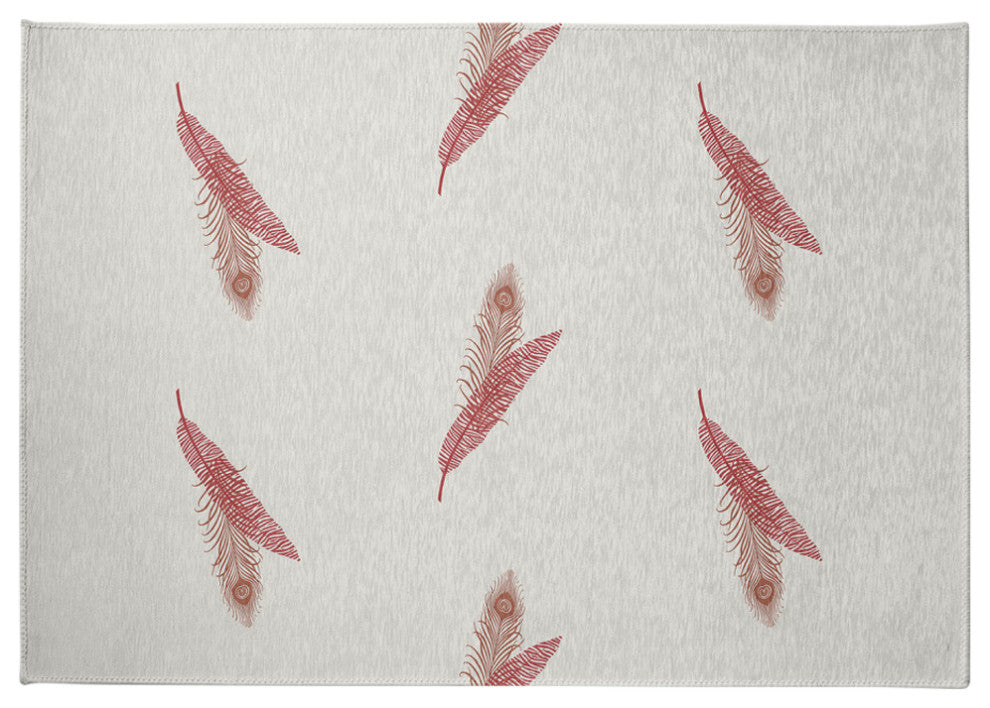 Feather Stripe Spring Chenille Rug, Ligonberry Red, 5'x7'