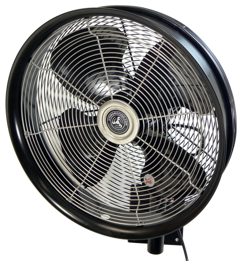 Outdoor Wall Mount Fan, Black, 21x21