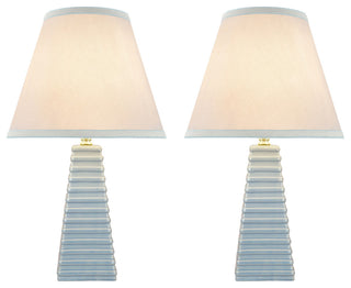 Aspen Creative 40209-22, Two Pack, 18-1/2" High Ceramic Table Lamp, Off White