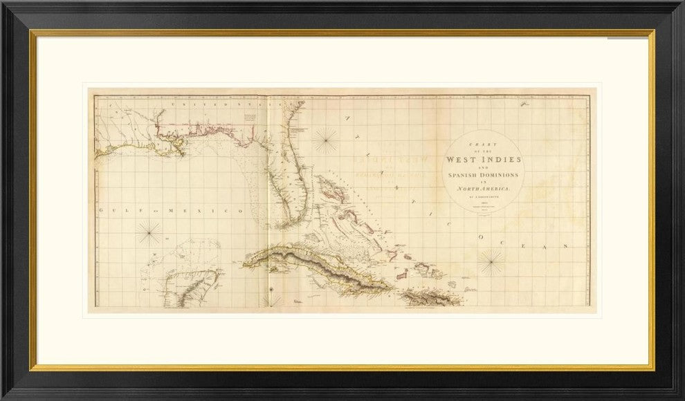 "West Indies I, 1810" Framed Digital Print by Aaron Arrowsmith, 40x24"