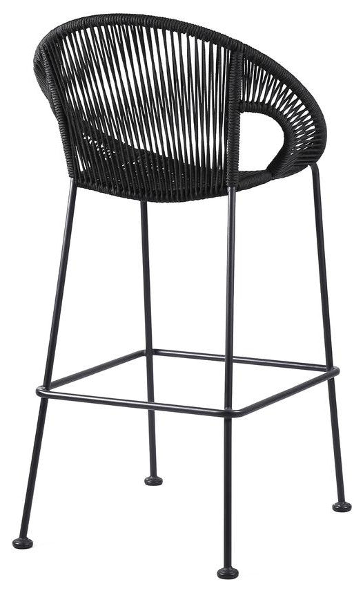 Acapulco 26 Indoor Outdoor Steel Bar Stool with Black Rope